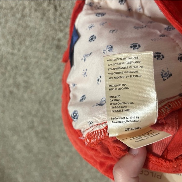 NWT Pilcro High-Rise Skinny Ankle Jeans Red Cotton Elastane Women's Size 31T - Picture 11 of 12